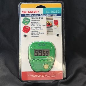 Vintage Sharp Retro Green Pepper Large LCD Timer Kitchen Novelty Timer Magnet